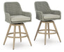 Signature Design Beige/Gray Barstool with Cushion (2/CN)