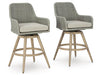 Signature Design Beige/Gray Barstool with Cushion (2/CN)