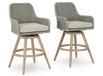 Signature Design Beige/Gray Barstool with Cushion (2/CN)