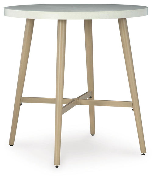 Signature Design Beige Round Bar Table w/UMB OPT