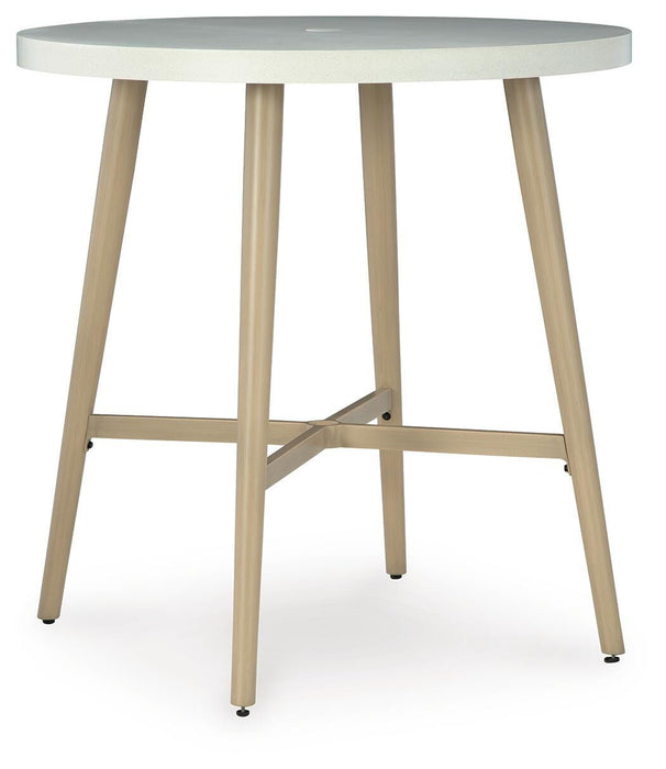 Signature Design Beige Round Bar Table w/UMB OPT