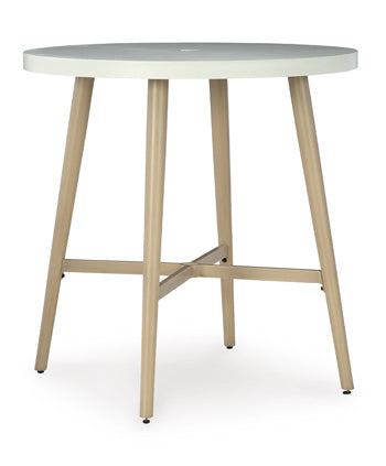 Signature Design Beige Round Bar Table w/UMB OPT