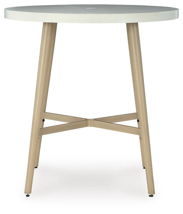 Signature Design Beige Round Bar Table w/UMB OPT