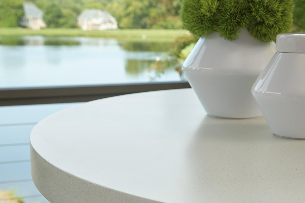 Signature Design Beige Round Bar Table w/UMB OPT