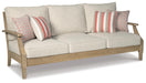 Signature Design Beige Sofa with Cushion
