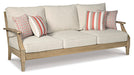 Signature Design Beige Sofa with Cushion