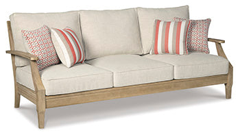 Signature Design Beige Sofa with Cushion