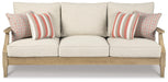 Signature Design Beige Sofa with Cushion