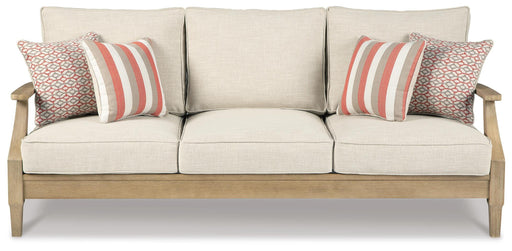 Signature Design Beige Sofa with Cushion