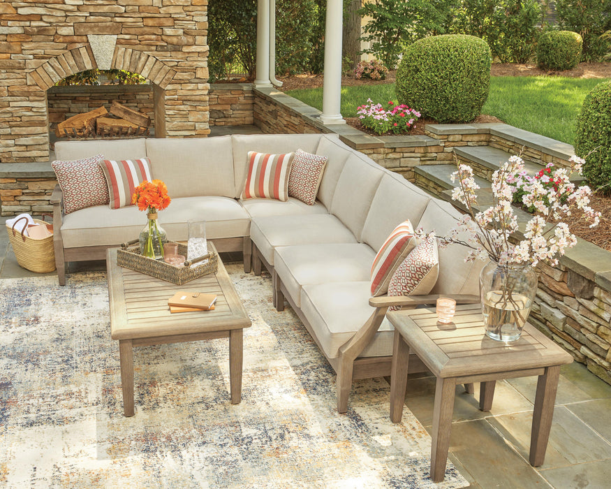 Signature Design Beige 4-Piece Outdoor Sectional