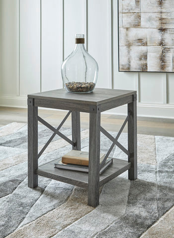 Signature Design Grayish Brown Square End Table