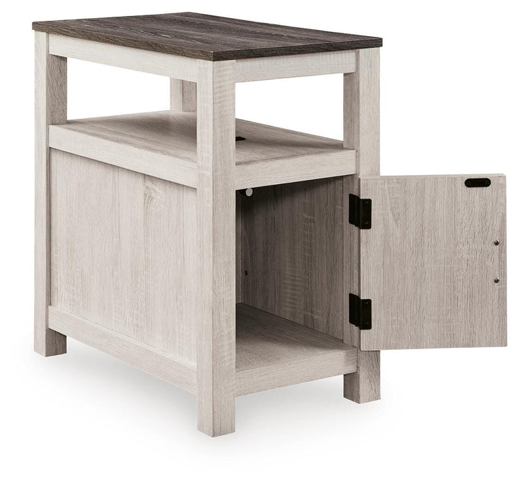 Signature Design Brown Gray/Antique White Chair Side End Table