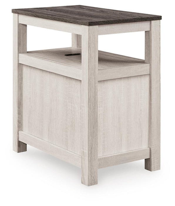 Signature Design Brown Gray/Antique White Chair Side End Table