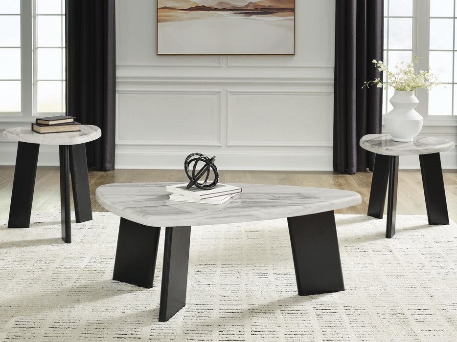 Signature Design Gray/Black Occasional Table Set (3/CN)