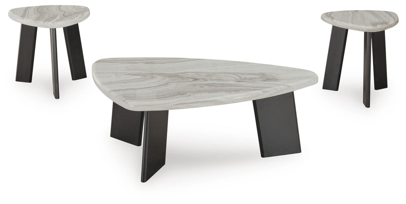 Signature Design Gray/Black Occasional Table Set (3/CN)