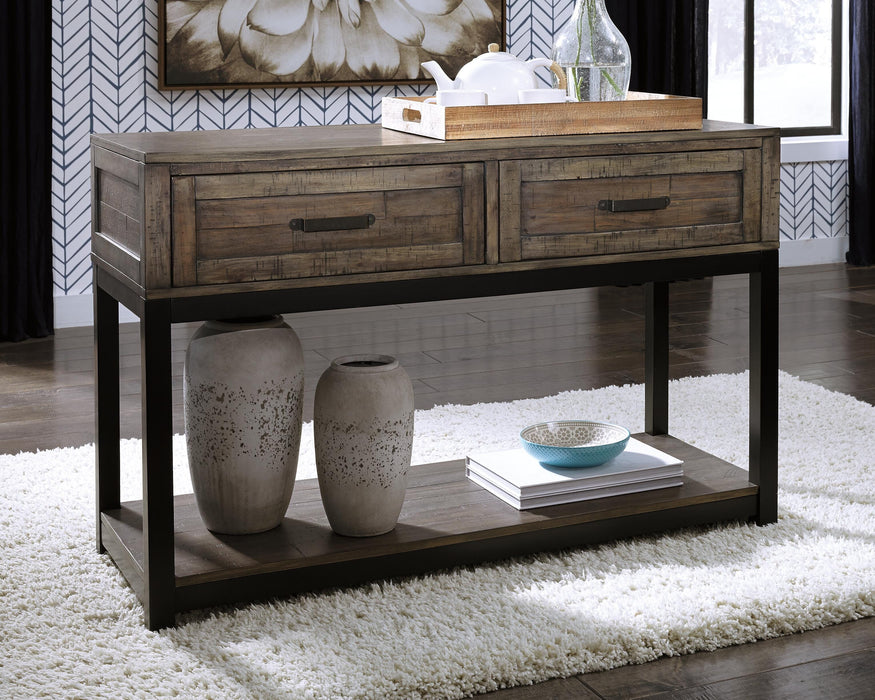Signature Design Grayish Brown Sofa Table