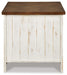 Signature Design White/Brown Rectangular End Table