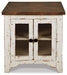 Signature Design White/Brown Rectangular End Table