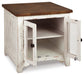 Signature Design White/Brown Rectangular End Table