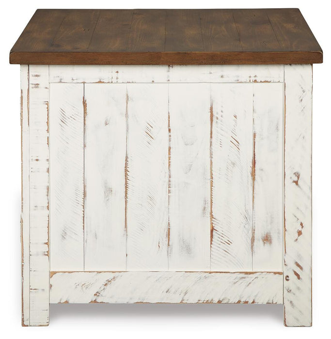 Signature Design White/Brown Rectangular End Table