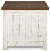 Signature Design White/Brown Rectangular End Table