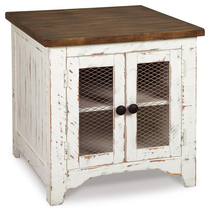 Signature Design White/Brown Rectangular End Table
