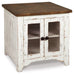Signature Design White/Brown Rectangular End Table