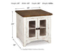 Signature Design White/Brown Rectangular End Table