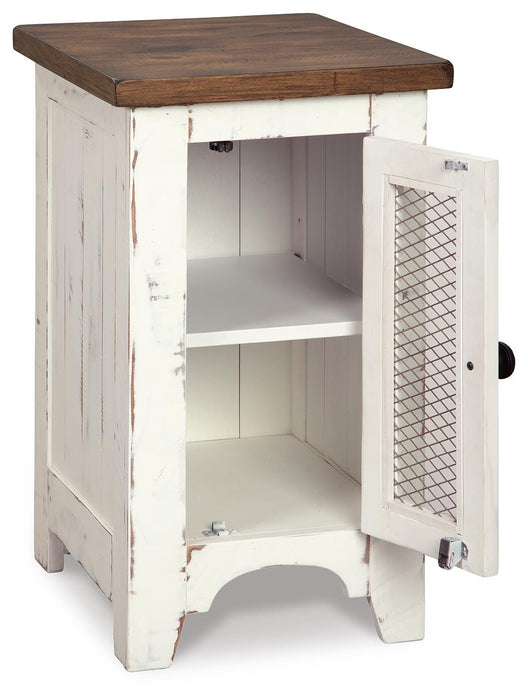 Signature Design White/Brown Chair Side End Table