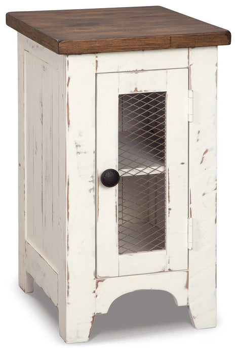 Signature Design White/Brown Chair Side End Table