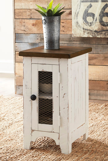Signature Design White/Brown Chair Side End Table