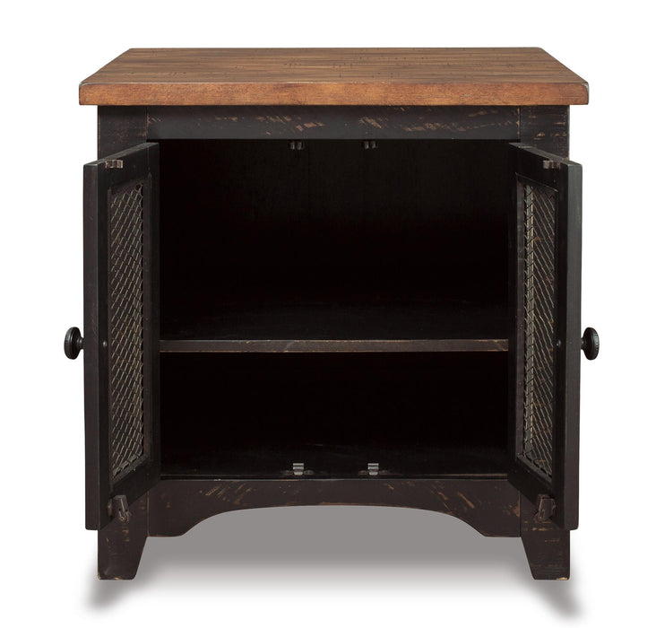Signature Design Black/Brown Rectangular End Table