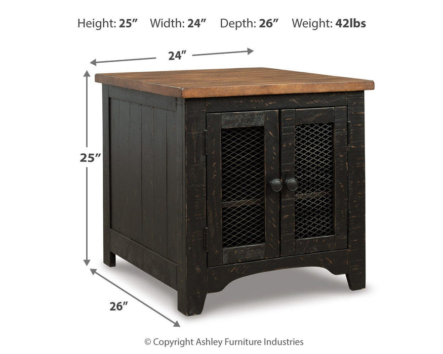 Signature Design Black/Brown Rectangular End Table