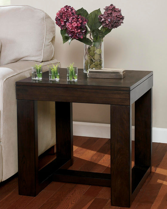 Signature Design Dark Brown Square End Table