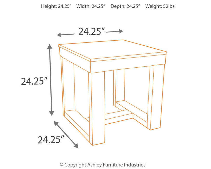 Signature Design Dark Brown Square End Table