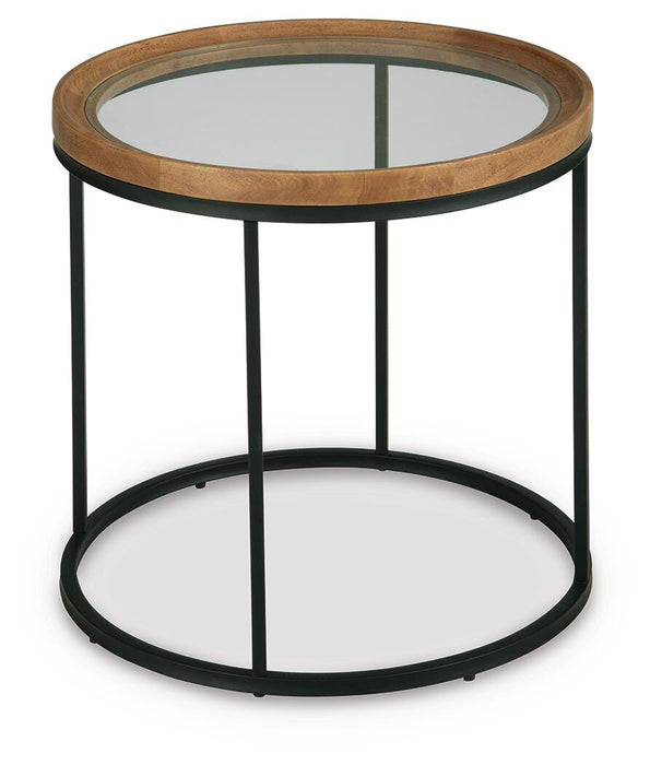 Signature Design Medium Brown Round End Table