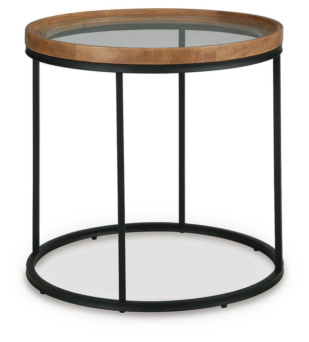 Signature Design Medium Brown Round End Table