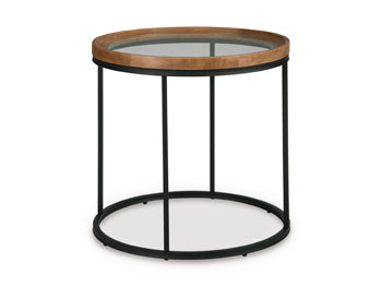 Signature Design Medium Brown Round End Table