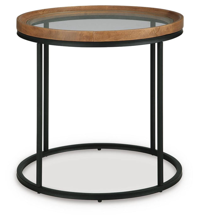 Signature Design Medium Brown Round End Table