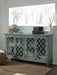 Signature Design Antique Teal Accent Cabinet