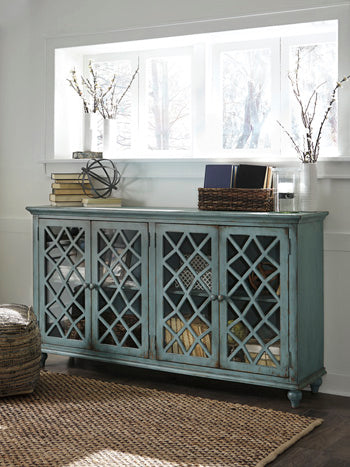 Signature Design Antique Teal Accent Cabinet