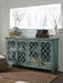 Signature Design Antique Teal Accent Cabinet