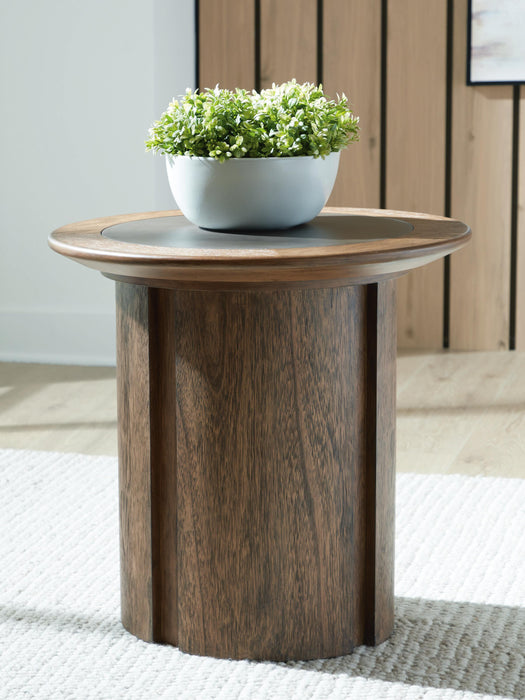 Signature Design Warm Brown Round End Table