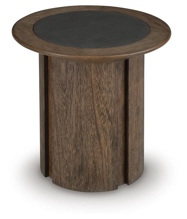 Signature Design Warm Brown Round End Table