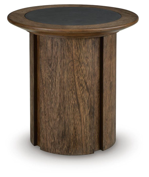 Signature Design Warm Brown Round End Table