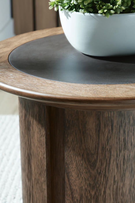 Signature Design Warm Brown Round End Table