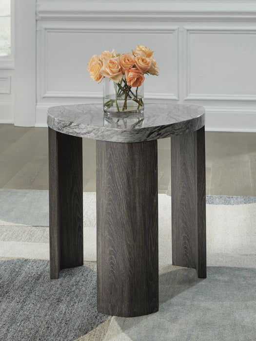 Signature Design Gray/Brown Triangle End Table