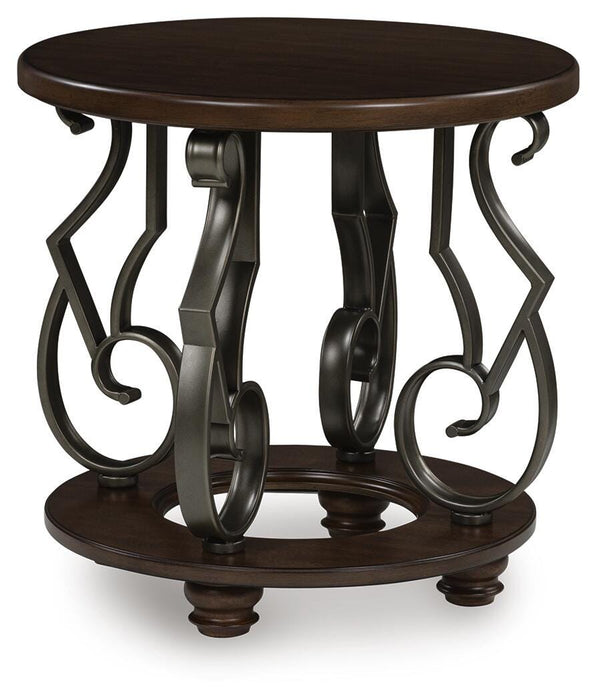 Signature Design Dark Brown Round End Table