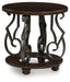 Signature Design Dark Brown Round End Table