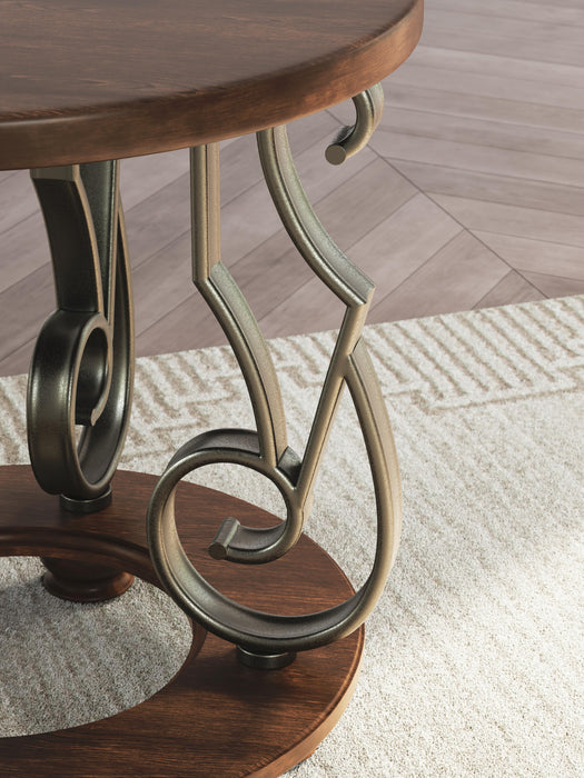 Signature Design Dark Brown Round End Table